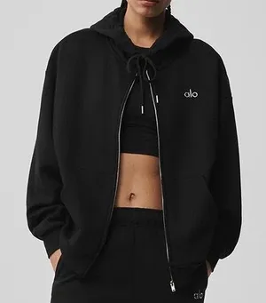 Alo Yoga Accolade Full Zip Hoodie Black XS thumbnail 1