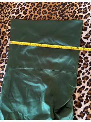 Elegant Strapless‎ Dark Green Satin Maxi Dress thumbnail 6