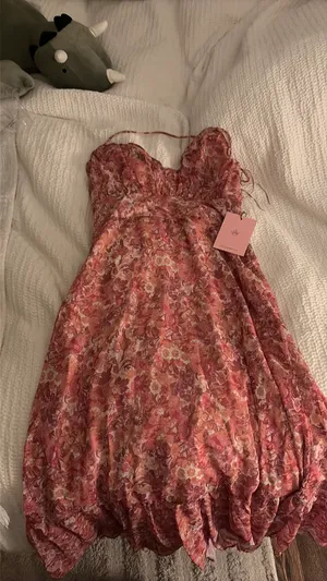 Hello Molly Dress Midi Pink Floral thumbnail 2