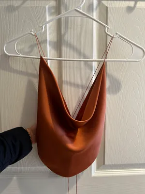 re:named Orange Soft Satin Crop Top thumbnail 2
