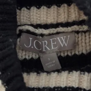 J. CREW Cable-Knit Mock-neck Pullover Sweater Size Small Stripe Jewel Buttons thumbnail 7