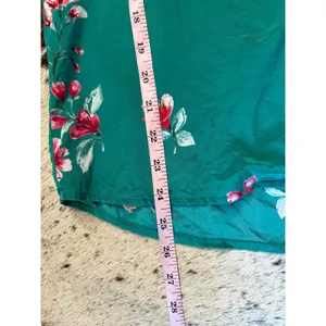 Sézane Elisa Pajama Top Silk Green Floral Button Down Size 36 Small thumbnail 9