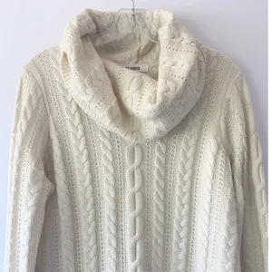BB Dakota Alaska‎ Womens L Cable Knit Cowl Neck Sweater Dress Ivory Cream thumbnail 7