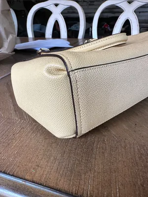 Coach Pebbled Leather Satchel Bag in Beige thumbnail 11