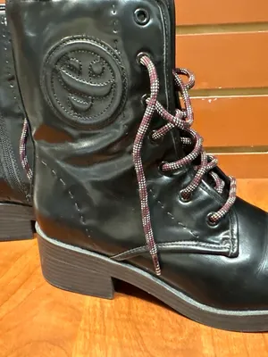 Sam & Libby Black Lace-Up Combat Ankle Boots Size 8 thumbnail 9