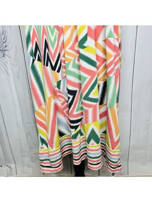 BCBG MAXAZRIA Women's Stretch Summer Abstract Sleeveless Dress Sz L V-Neck thumbnail 3