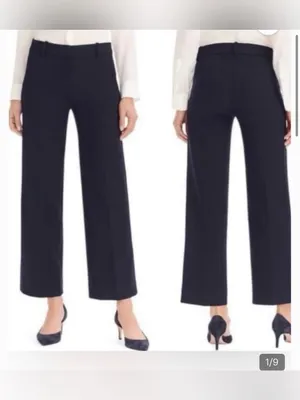 NWT J Crew 365 Women’s Grey Wide-Leg Cropped Dress Pants size 10 trousers thumbnail 10