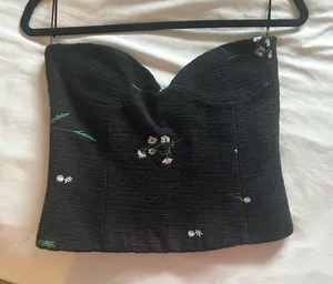 Floral Strapless Top ZARA Corset thumbnail 1