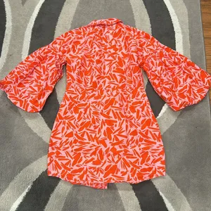 Veronica Beard dress Womens size 8 Samy pink puff sleeves button front **Flawed* thumbnail 10