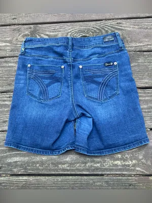 Seven7 Women’s Blue Denim Casual Stretch 5 Pocket Streetwear Bermuda Shorts|Sz:6 thumbnail 2
