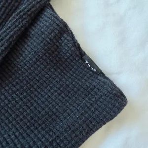 Aritzia TNA black waffle knit long sleeve thumbnail 3