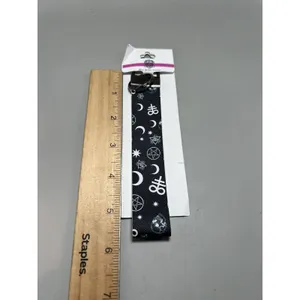 Reina Jenkins Creations Black Wristlet Key Fob Keychain Moon Star Goth Occult thumbnail 3