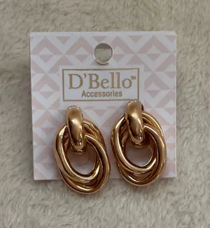 D’Bello Double Ring Earrings Gold thumbnail 1
