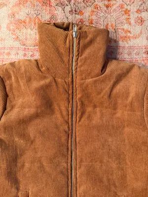 Corduroy Puffer Coat Brown thumbnail 2