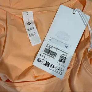 NWT lululemon Nulu Square-neck Bodysuit Peach Bellini Orange Size Large thumbnail 3