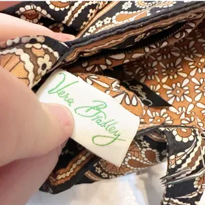 Vera Bradley Retired Black Brown Gold Paisley Boho Quilted Morgan Shoulder Bag thumbnail 8