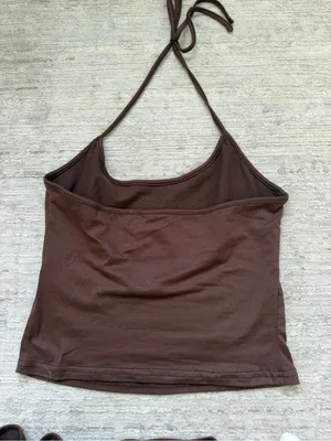 Brown Maxi Wrap Skirt with Halter Top (Size XS) thumbnail 5
