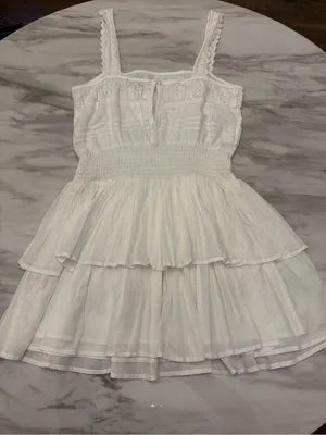 Forever 21 White Crochet Tiered Sun Mini Dress - NWT thumbnail 2