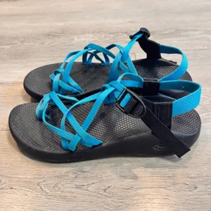 Chaco ZX/2 Classic Sport Sandals‎ Double Strap Toe Womens Size 11 Blue Black thumbnail 4