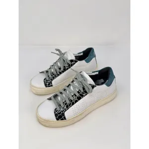 P488 Thea Shabby Womens Shoes White Leather Embossed Low Top Sneaker 37 US 7 thumbnail 5