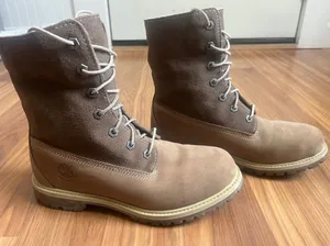 Timberland Authentics Waterproof Roll-Top Boots Brown Nubuck Women's Size 8 thumbnail 1