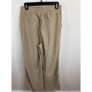 Halara Corduroy Wide Leg Pants Tan Elastic Waist‎ Casual Women's Medium NWT thumbnail 6