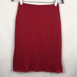 Express Red Lace Trimmed Skirt thumbnail 4