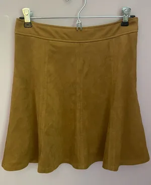 Loft Lift Classic Suede Mini Skirt in Brown thumbnail 1