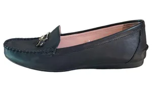 Kate Spade Black Carmen Leather Driving Loafers with Silver Spade Hardware 7B thumbnail 10