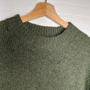 Topshop Women's Green Chunky Knit Mock Neck Oversized Sweater Size S US 4-6 thumbnail 7