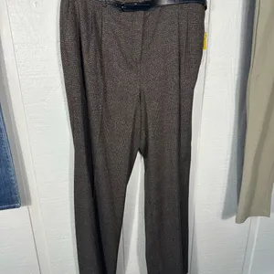 Calvin Klein Women's Brown Herringbone Belted Pants Size 12 N… thumbnail 4