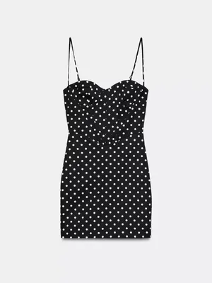 Nwt Zara Polka Dot Strappy Mini Dress Size Xs thumbnail 5