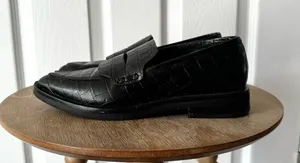 Rebecca Minkoff Pacey Croc Embossed Leahter Pointed Menswear Loafers Shoes 5.5 thumbnail 4
