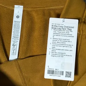 Lululemon Big Cozy Oversized Wide-Leg Pant Regular Melt Mustard Yellow‎ L thumbnail 6