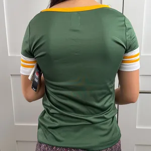 NFL Green Bay Packers Women's Green V-Neck Jersey with Sequin Lettering Sz S NWT thumbnail 6