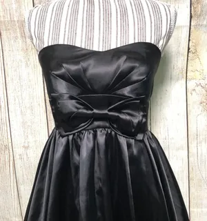 Black Bow Tie Mini Dress Size M thumbnail 4