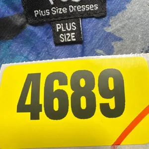 PSD Plus Size‎ Blue Abstract Print Maxi Dress Sleeveless V Neck Casual thumbnail 10