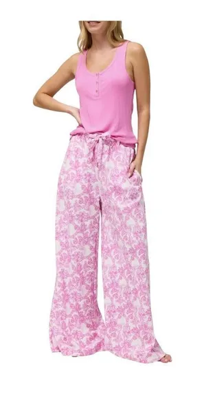 Honeydew Coastal Cozy Pajama Pants Tie Pink Lady Paisley SZ M #2617 thumbnail 1