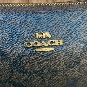 NWT Coach Black Signature Shoulder Bag with Gold Accents thumbnail 6