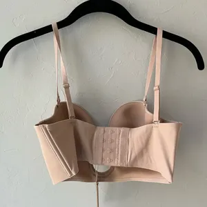 Nwt Skims Shapewear Deep Plunge Strapless Bra Clay S thumbnail 6