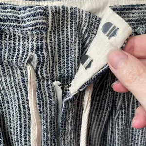 Free People Blue Stripe Taper Pants Tie Waist 4 thumbnail 5