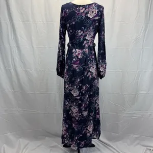 Altar’d State Boho Maxi Dress M Floral Navy Empire Waist Fairy Whimsgoth thumbnail 6