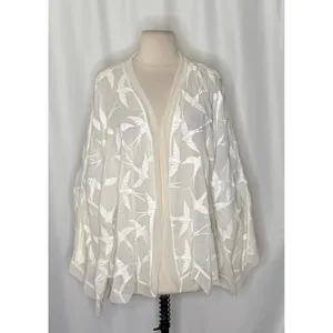 Anthropologie LILKA Shorebird Embroidered Bird Swim Cover-Up Jacket Medium Large thumbnail 2