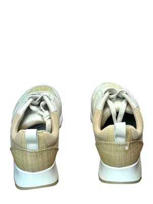 J. MCLAUGHLIN Emerson Leather Suede Grasscloth Sneaker Beige Cream Size 7 NEW thumbnail 6