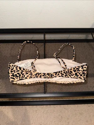 Hollister Leopard Print Bandeau Tank Top with Straps - Beige/Black thumbnail 2