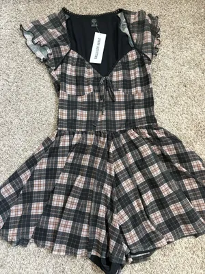 Urban Outfitters Plaid Romper thumbnail 1