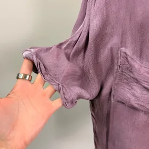 Free People Purple Acid Wash Oversized V-Neck Tunic Blouse Womens Medium thumbnail 5