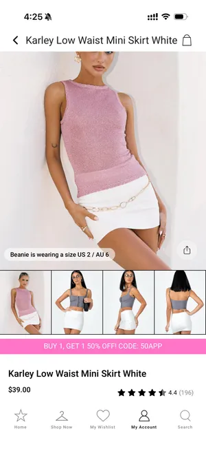 Low-Rise White Mini Princess Polly Skirt thumbnail 2