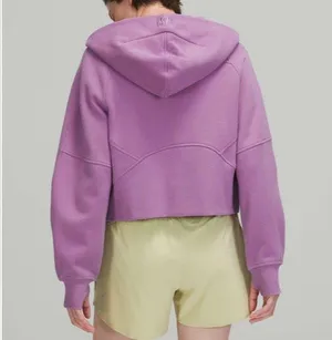 Lululemon Purple Cropped Half Zip Hoodie XS/S Oversized Scuba Style thumbnail 2