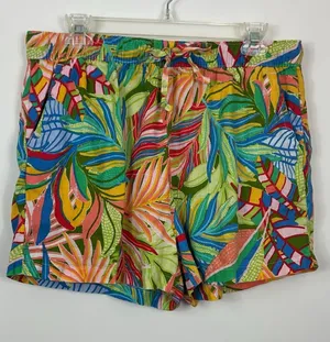 C&C California Tropical Palm Print Linen Shorts Womens Size Large thumbnail 1